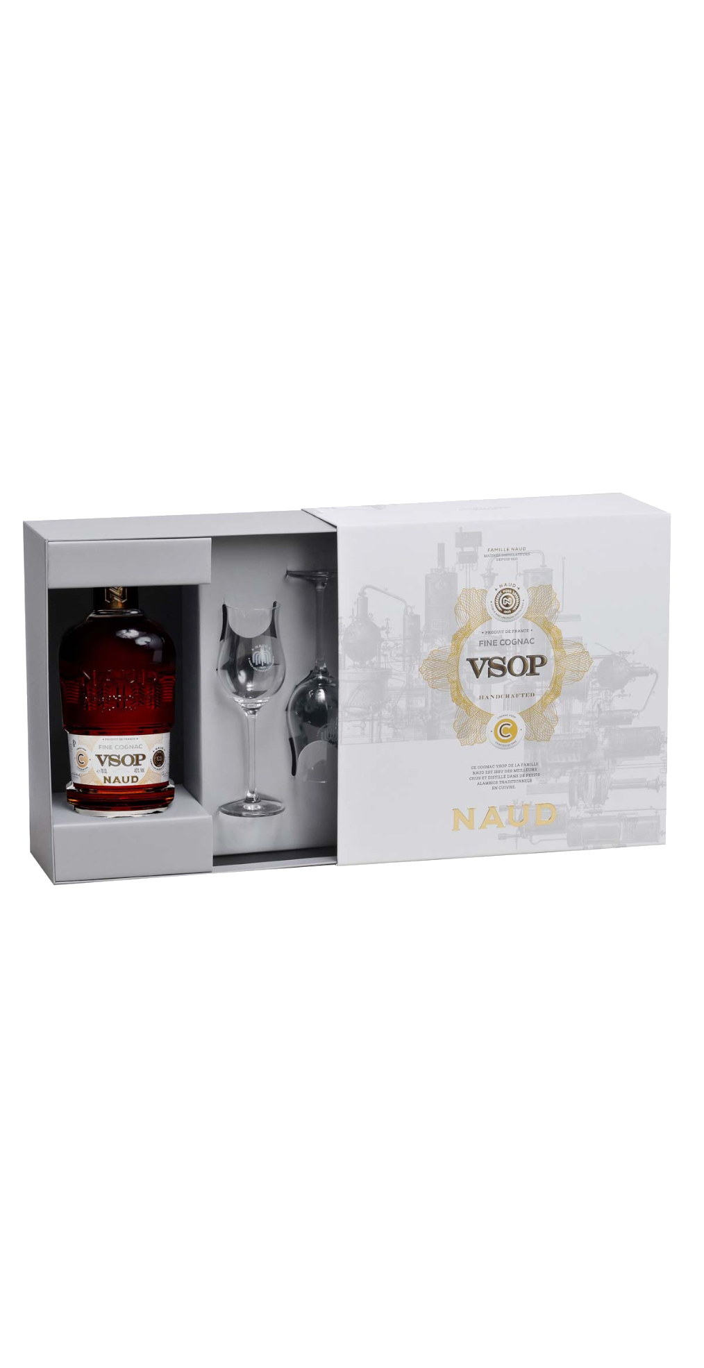 Coffret Cognac Nau VSOP & 2 Verres - L'ami du Vigneron