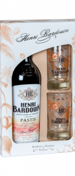 Coffret Pastis Henri Bardouin et 2 Verres