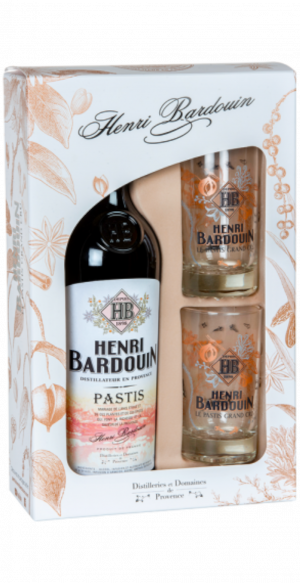 Coffret Pastis Henri Bardouin et 2 Verres